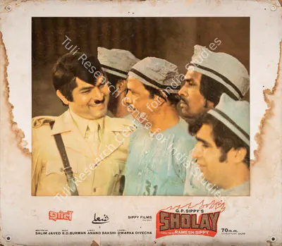 Dwarka Divecha (Cinematographer), Sholay, 1975, Photographic Still Mounted on Lobby Card