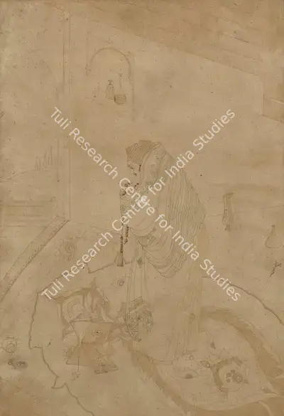 M.A.R. Chughtai (Artist), Untitled (Woman Praying), Painting