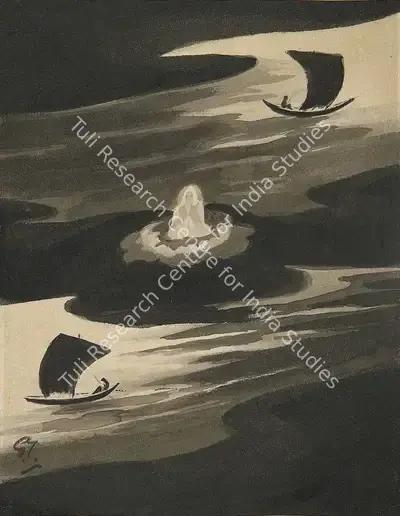Gaganendranath Tagore (Artist), Aepar Ganga Opar Ganga Madhikhane Char I, 1929, Painting