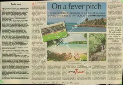 Sushmita Biswas (Reporter), On a fever pitch, 2007, Newspaper Clipping