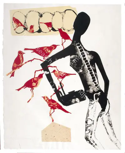 Atul Dodiya (Artist), Sabari with Her Birds, 2005, Graphic Art