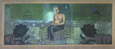 Nataraj Sharma (Artist), Fat, Fucked And Forty, 2000, Painting