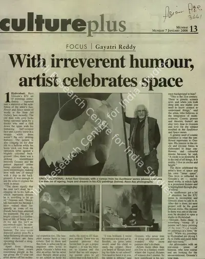 Gayatri Reddy (Reporter), With Irreverent Humour, Artist Celebrates Space, 2008, Newspaper Clipping