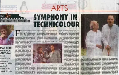Utpal K. Banerjee (Reporter), Symphony In Technicolour, 2001, Newspaper Clipping