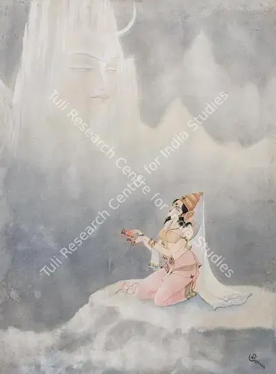 A.K. Haldar (Artist), Untitled (Princess), 1945, Painting