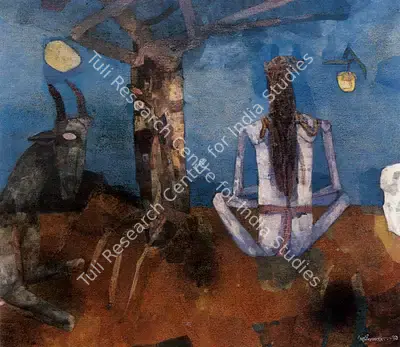 Ganesh Pyne (Artist), The Sage, 1979, Painting