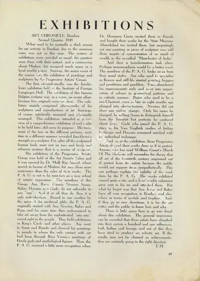 J. M. (Essayist), Exhibitions, 1949, Essay