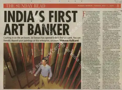 Vishwas Kulkarni (Reporter), India's First Art Banker, 2008, Newspaper Clipping
