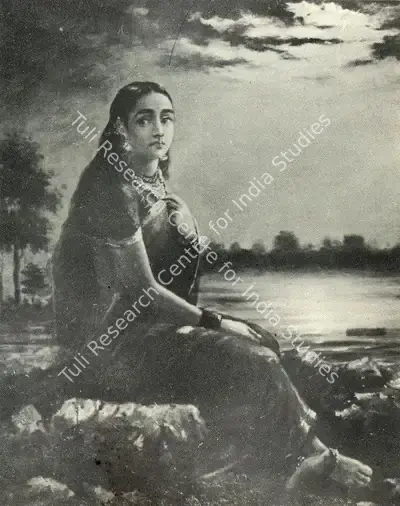 Raja Ravi Varma (Artist), Lady in Moonlight, 1889, Painting