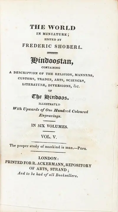 Frederic Shoberl (Editor), Hindoostan, 1822, Edited Antiquarian Book