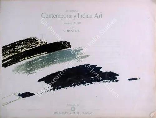 Christie's (Auction House). Contemporary Indian Art (Charity Auction). 20 December 1987, Bombay | Auction Catalogue | EconomicsArt | 00861836