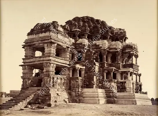 Dayal, Lala Deen (Photographer). Sas Bahu Temple, Gwalior. Albumen print pasted on mount, 1885 | Antiquarian Photograph | Photography | 00116260