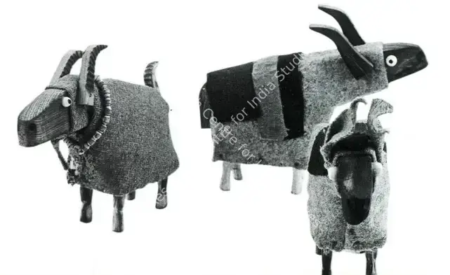 Subramanyan, K.G. (Artist). Buffalo, Goat, Donkey. Wood, Woollen Felt, 1967-68 | K.G. Subramanyan, 2003 | Sculpture | FineArts | 00566312