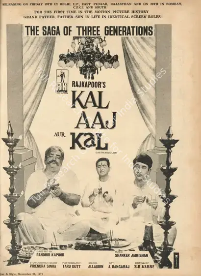 Kapoor, Raj (Producer), Kal Aaj Aur Kal, 1971 | Advertisement, Star & Style, 26 November 1971 | CinemaEducation | 00791816