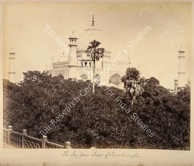 Baker, William (Photographer). The Taj from Corner of Quadrangle,Agra. Albumen print pasted on mount, 1866-1868 | Antiquarian Photograph | Photography | 00116360