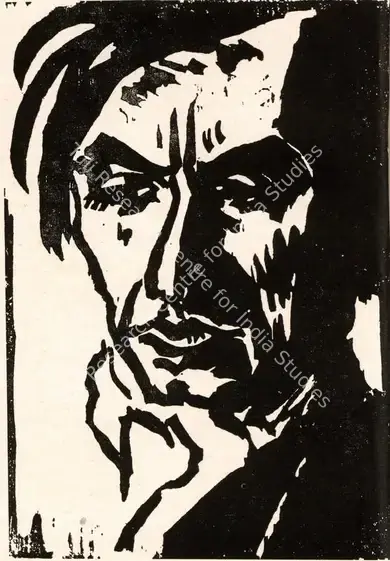 Nolde, Emil (Artist). Der Sanger. Woodcut, 1911 | Lalit Kala Contemporary, April 1970 | Graphic Art | FineArts | 00535311