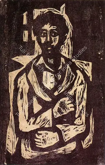 Subramanyan, K.G. (Artist). Young Man. Woodcut, 1952-54 | K.G. Subramanyan, 2003 | Graphic Art | FineArts | 00566319