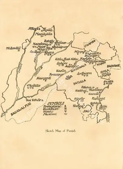 Unknown (Cartographer). Sketch Map of Punjab. n.d. | Map, Marg, March 1957 | ArcHeritage | 00535991
