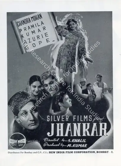 Kumar, M. (Producer), Jhankar, 1942 | Advertisement, Filmindia, August 1942 | CinemaEducation | 00858486