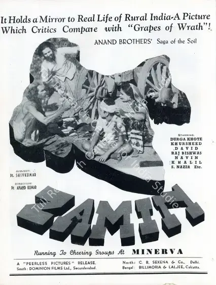 Kumar, Pandit Shiv (Producer), Zamin, 1943 | Advertisement, Filmindia, April 1944 | CinemaEducation | 00858674