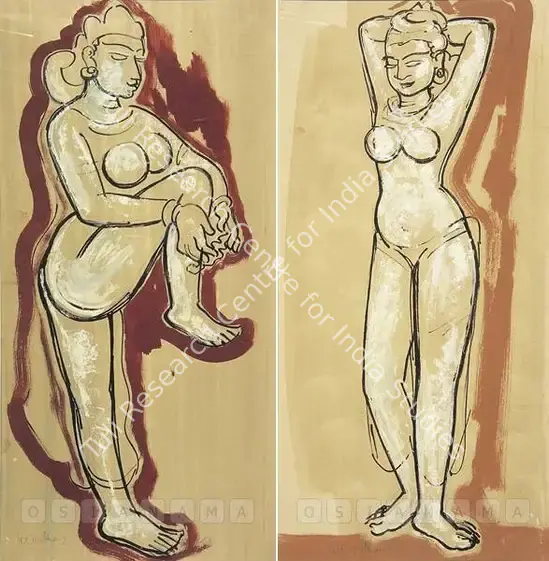 Kulkarni, K.S. (Artist). After Khajuraho. Watercolour and pencil on paper, 1940s | Painting  | 00881786