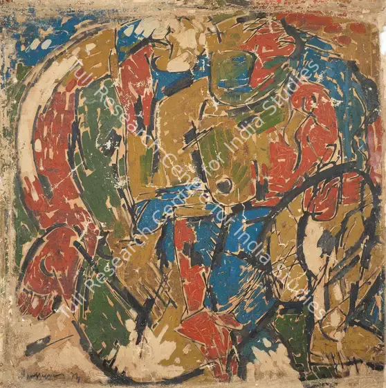 Munuswamy, L. (Artist). Couple. Oil on canvas, 1973 | Painting | FineArts | 00896726