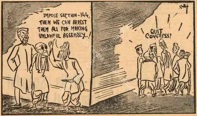 Chatterjee, Basu (Cartoonist). Quit Congress !. 1951 | Cartoons, Blitz, 16 June 1951 | PopCulture | 00904456