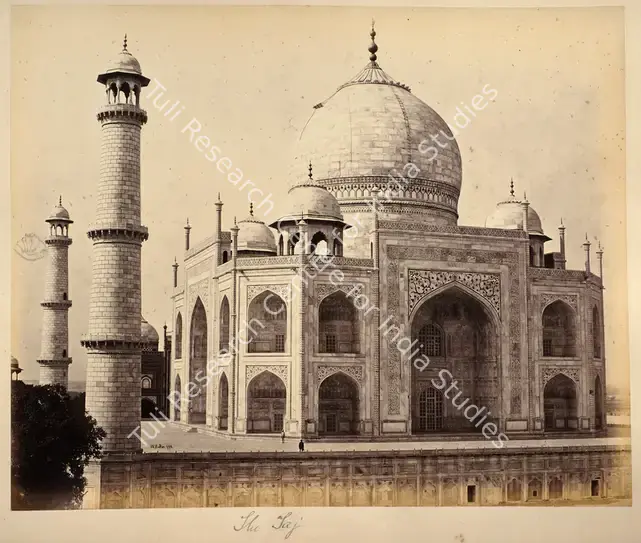 Baker, William (Photographer). The Taj, Agra. Albumen print pasted on mount, 1866-1868 | Antiquarian Photograph | Photography | 00116356