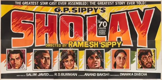 Sippy, G.P. (Producer), Sholay, 1975 | Large Poster | CinemaEducation | 00798581