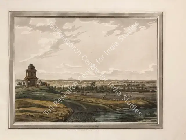 Edy, John William (Engraver). East View of Banglore. Print on paper, 01 October 1793 | Engraving, Twelve Views of Places in the Kingdom of Mysore, The Country of Tippoo Sultan, from Drawings Taken on the Spot, 1794 | ArcHeritage | 00156220