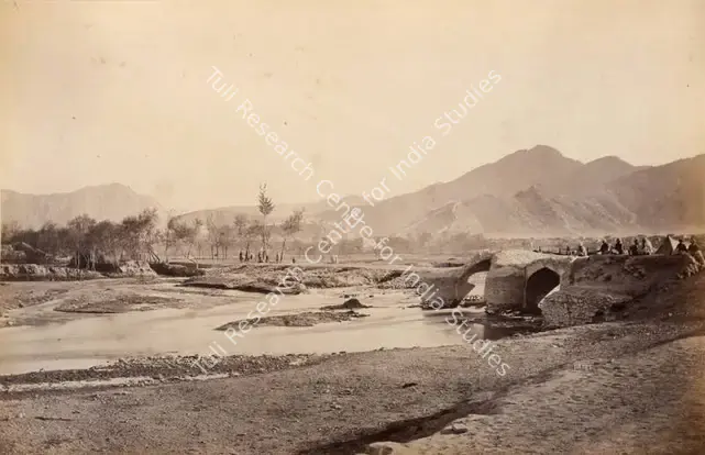 Burke, John (Photographer). Old Bridge on Kabul River. Albumen print pasted on mount, 1879 | Antiquarian Photograph | Photography | 00116168