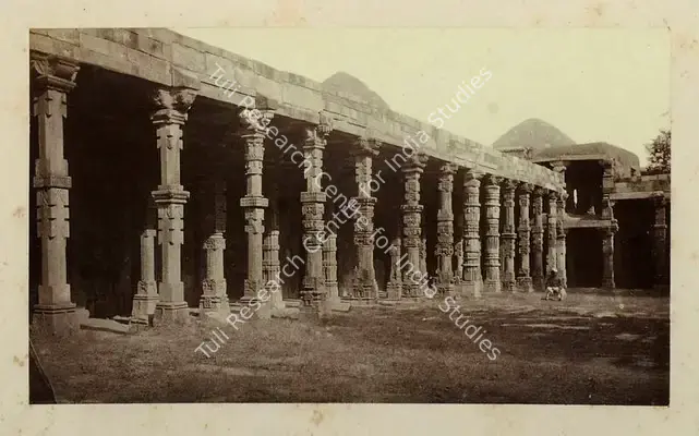 Impey, Eugene Clutterbuck (Photographer). The Kootub - Northen Side of the inner Enclosure - From the album "Captain E.C. Impey, 'Delhi, Agra, and Rajpootana, illustrated by eighty photographs' (Cundall, Downes, & Co., London, 1865)". Albumen print pasted on mount, n.d. | Antiquarian Photograph | Photography | 00115680