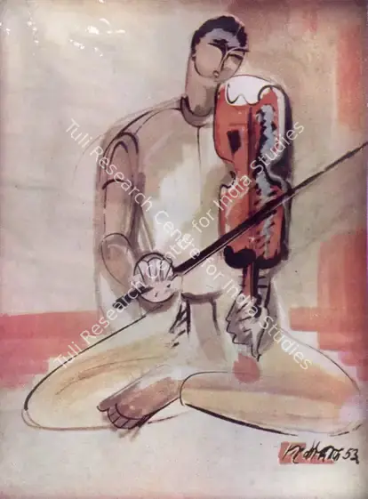 Kowshik, Dinkar (Artist). Violinist. 1953 | Marg, September 1954 | Painting | FineArts | 00674656