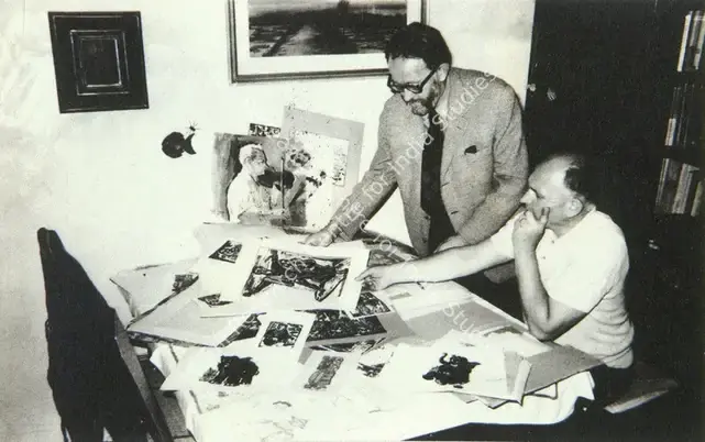 Chatterjee, Manik (Photographer). Ing F. Salaba and Miloslav Krasa, selecting works by Chittaprosad for an exhibition at Mlada Fronta, Prague, 1979. 1979 | Contemporary Photograph, Chittaprosad, 2011 | FineArts | 00710240