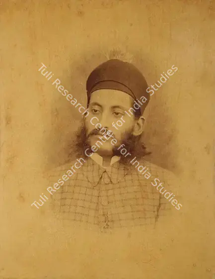 Dayal, Lala Deen (Photographer). His Highness the Nizam G.C.S.I - From the album 'H.R.H. Prince Albert Victor's Visit Hyderabad (Deccan) November 1889. Lala Deen Dayal State Photographer, Secunderabad and Indore O.I.'. Albumen print pasted on mount, November 1889 | Antiquarian Photograph | Photography | 00115330