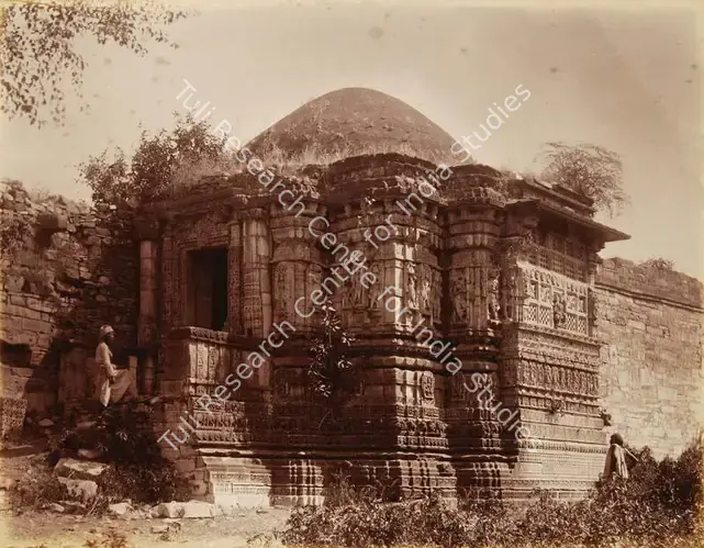 Dayal, Lala Deen (Photographer). Sanga Chaori temple in Chittore fort - From the album 'Views in Meywar' By Lala Deen Dayal Indore. Albumen print pasted on mount, c.1890 | Antiquarian Photograph | Photography | 00115165
