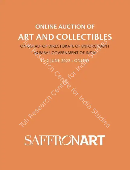 Saffronart (Auction House). Online Auction of Art and Collectibles. 02 June 2022, Online | Auction Catalogue | EconomicsArt | 00862431