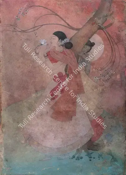 Majumdar, Kshitindranath (Artist). Radha & Krishna. Watercolour & wash, late 1940s | Painting | FineArts | 00376516