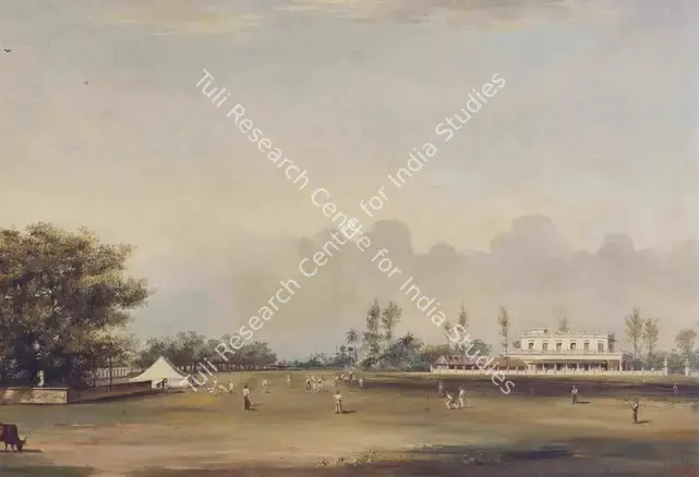 Daniell, Thomas (Artist). Cricket Match in India. Oil on canvas, 1792 | Painting  | 00868888