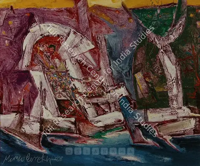 Parekh, Manu (Artist). Untitled. Mixed media on canvas, 1988 | Painting  | 00880304