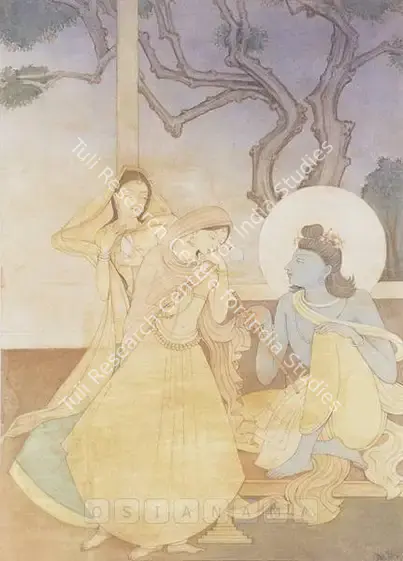 Majumdar, Kshitindranath (Artist). Radha & Krishna. Watercolour and wash on paper, late 1940s | Painting  | 00881744