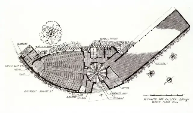 Unknown (Cartographer). The Ground Floor Plan Showing the Distribution od Space in the Building. n.d. | Map, Marg, December 2022 - March 2023 | FineArts | 00536009