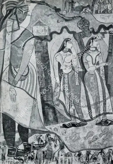 Samant, Mohan (Artist). Steps unto the Pride and Prestige. Water Colour, 1953 | Marg, March 1954 | Painting | FineArts | 00674026