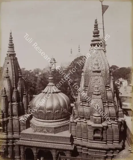Bourne, Samuel (Photographer). The Golden Temple, Benares - From the album 'India Ceylon and Egypt 1901-1902'. Albumen Print pasted on mount, c.1865-1866 | Antiquarian Photograph | Photography | 00115494