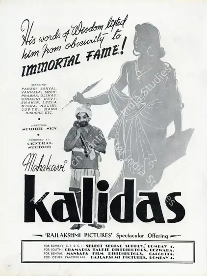 Sen, Sudhir (Director), Mahakavi Kalidas, 1944 | Advertisement, Filmindia, January 1944 | CinemaEducation | 00858588