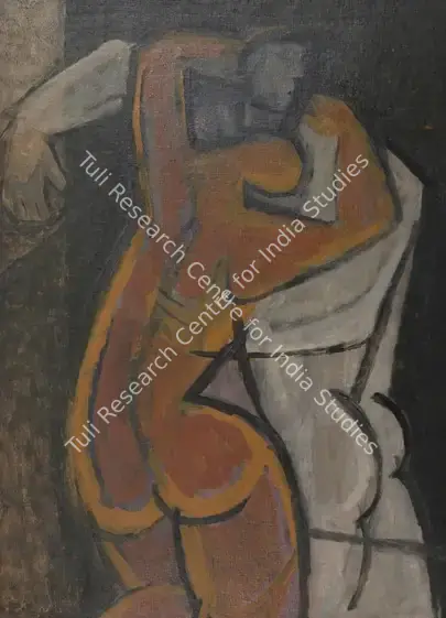 Kulkarni, K.S. (Artist). Embrace. Oil on canvas board, c.1960s | Painting | FineArts | 00417925