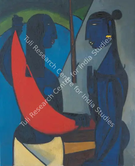 De, Biren (Artist). Man & Woman. Oil on canvas, 1956 | Painting | FineArts | 00375777