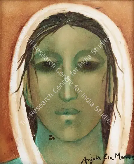 Menon, Anjolie Ela (Artist). Ameena. Oil on masonite, 2023 | Painting | EconomicsArt | 00870190