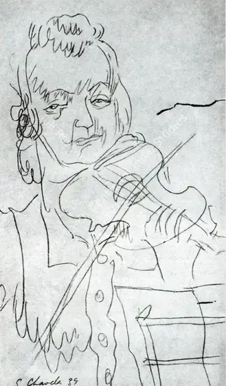 Chavda, Shiavax (Artist). Hungarian Musician. Pencil, 1939 | Marg, December 2022 - March 2023 | Drawing | FineArts | 00675429