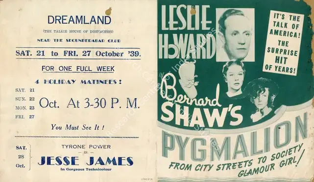 Howard, Leslie (Director), Pygmalion, 1939 | Handbill | CinemaEducation | 00894127